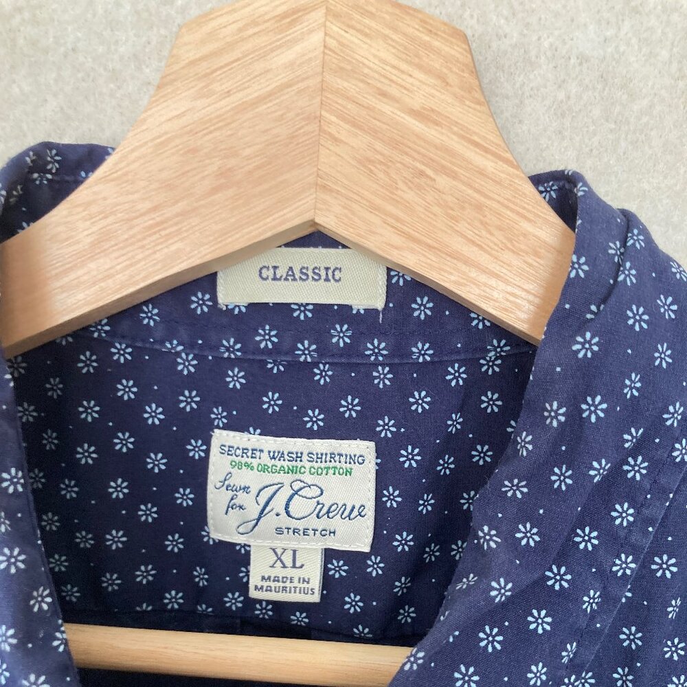 J Crew Men's size XL poplin short sleeve button down